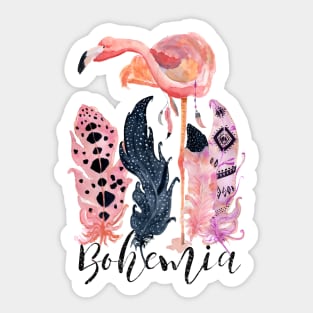 Pink Flamingo – Boho Style Sticker